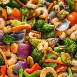 Easy One Pan Roasted Shrimp and Veggies