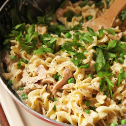 Easy One-Pot, No-Knife, Lighter Tuna Noodle Casserole Recipe