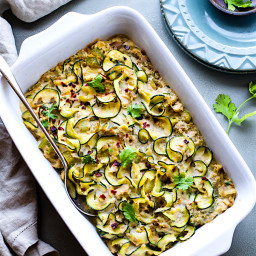 EASY Paleo Tuna Green Chile Zoodle Casserole {Whole 30 Approved}