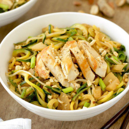 Easy-Peasy Peanut Zucchini Noodles with Chicken