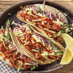 Easy Pulled Pork Tacos with Cheddar Cheese & Chipotle Sauce