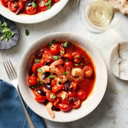 Easy Puttanesca with Shrimp & Cherry Tomatoes