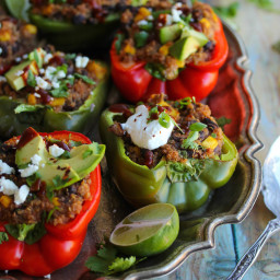 Easy Quinoa Stuffed Peppers with Mango and Black Beans