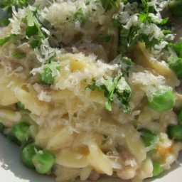 Easy Sausage and Pea Orzo Risotto