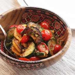 Easy Sautéed Zucchini, Squash, and Tomatoes With Chilies and Herbs Recipe