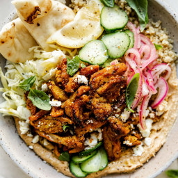 Easy Shawarma Hummus Bowls (with Chicken OR Veggies!)