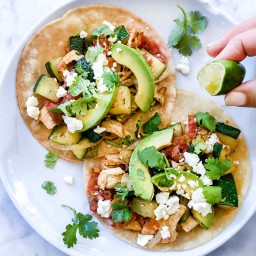 Easy Shredded Chicken and Zucchini Tacos