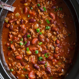 Easy Slow Cooker Chili (BEST Chili Ever!)