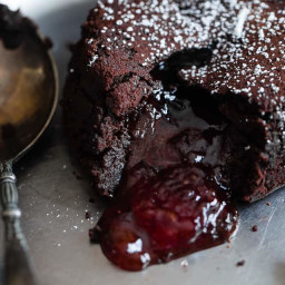 Easy Strawberry Gluten Free Chocolate Lava Cakes for Two