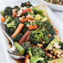 Easy Sweet and Sour Broccoli with Peanuts