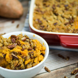 Easy Sweet Potato Casserole with Pecan Crumble Topping