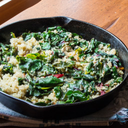 Easy Swiss Chard Recipe with Lemon, Quinoa, Fried Capers and Olives