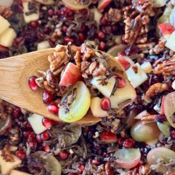 Easy Thanksgiving Fruit Salad with Wild Rice & Pecans