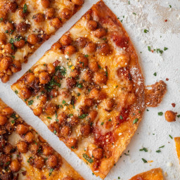 Easy Tortilla Pizzas with Pepperoni Chickpeas.