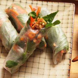 Easy Vegan Crispy Tofu Spring Rolls With Peanut-Tamarind Dipping Sauce Reci