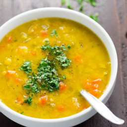 Easy Vegan Split Pea Soup with Turmeric