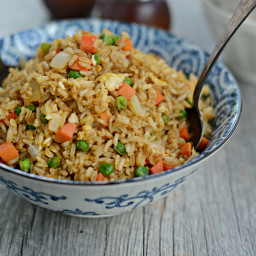 Easy Vegetable Fried Brown Rice with Egg