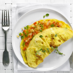 Easy Vegetarian Omelet with Bell Peppers