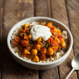 Easy Weeknight Curried Chickpeas and Spinach