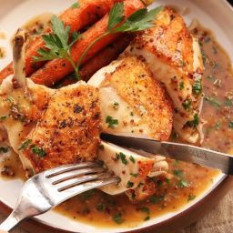 Easy Pan-Roasted Chicken Breasts With Bourbon-Mustard Pan Sauce
