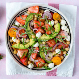 Eat Clean: Strawberry + Avocado + Chickpea Caprese Salad