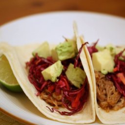 Easy Slow-Cooker Pork Tacos with Red Cabbage Crunch and Avocado
