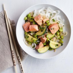 Edamame and Salmon Stir-Fry with Miso Butter