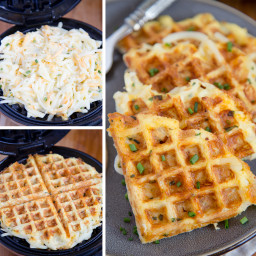 Egg and Cheese Hash Browns Waffles