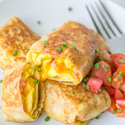 Egg, Ham and Cheese Crepe Pockets