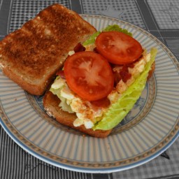 Egg Salad, Bacon, Lettuce and Tomato Sandwiches