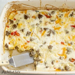 Egg White Breakfast Casserole Recipe with Sausage & Vegetables