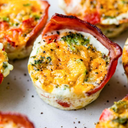 Egg White Muffins with Turkey Bacon, Cottage Cheese, and Veggies