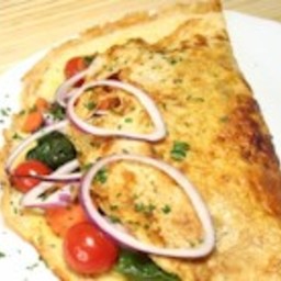 Egg White Omelet with Spinach, Onions and Tomatoes Recipe