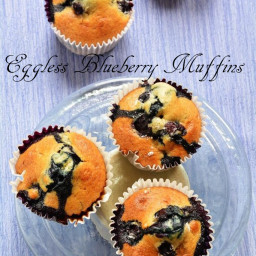 Eggless blueberry muffins, how to make eggless blueberry muffins | best blu