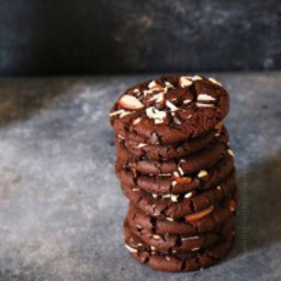 Eggless Chocolate Almond Cookies