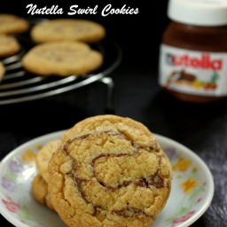 Eggless Nutella Swirl Cookies