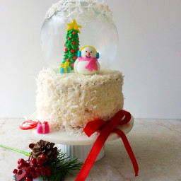 eggless red velvet cake/snow globe cake