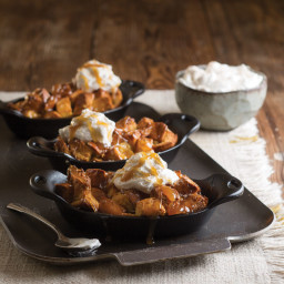 Eggnog Bread Puddings with Bourbon Sauce and Spiced Whipped Cream