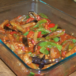 Eggplant and Peppers in Tomato Sauce