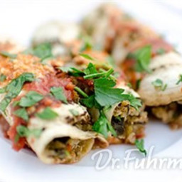 Eggplant Cannelloni with Pine Nut Romesco Sauce