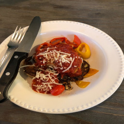 Eggplant parmesan with chops