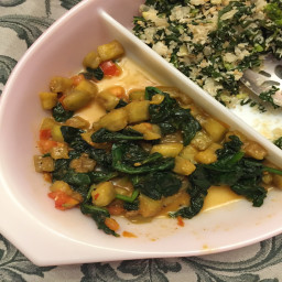 Eggplant-Spinach Curry