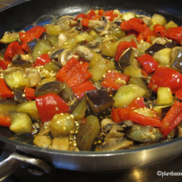 Eggplant Szechuan-Style with Peppers & Mushrooms