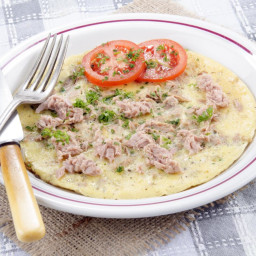 Eggs, Cheese, and Tuna Omelet