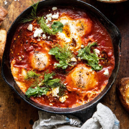 Eggs in Purgatory with Chile Butter and Feta