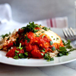 Eggs Poached in Curried Tomato Sauce