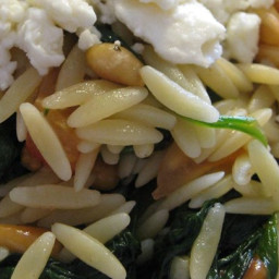 Elegant Orzo with Wilted Spinach and Pine Nuts