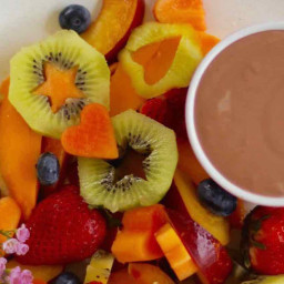 Epic fruit platter with healthy chocolate fondue