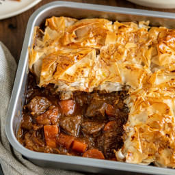 Epic Steak and Vegetable Pie with Filo Pastry