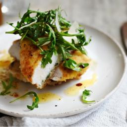 Escalope of chicken with rocket, sage and lemon